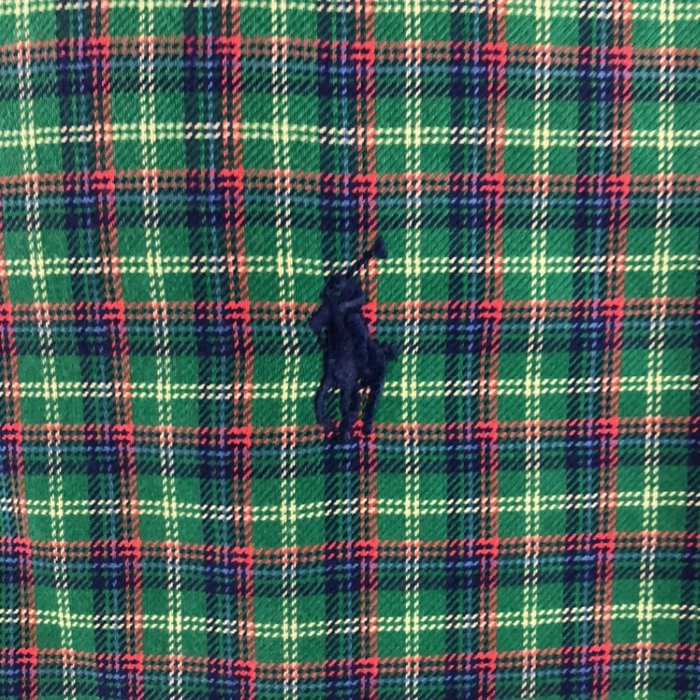 Polo Ralph Lauren Green Plaid Striped Button Down